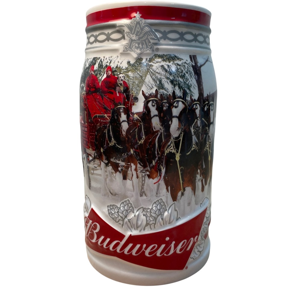 Budweiser 2017 Holiday Stein Holiday Retreat 38th Anniversary Clydesdales‎ Mug